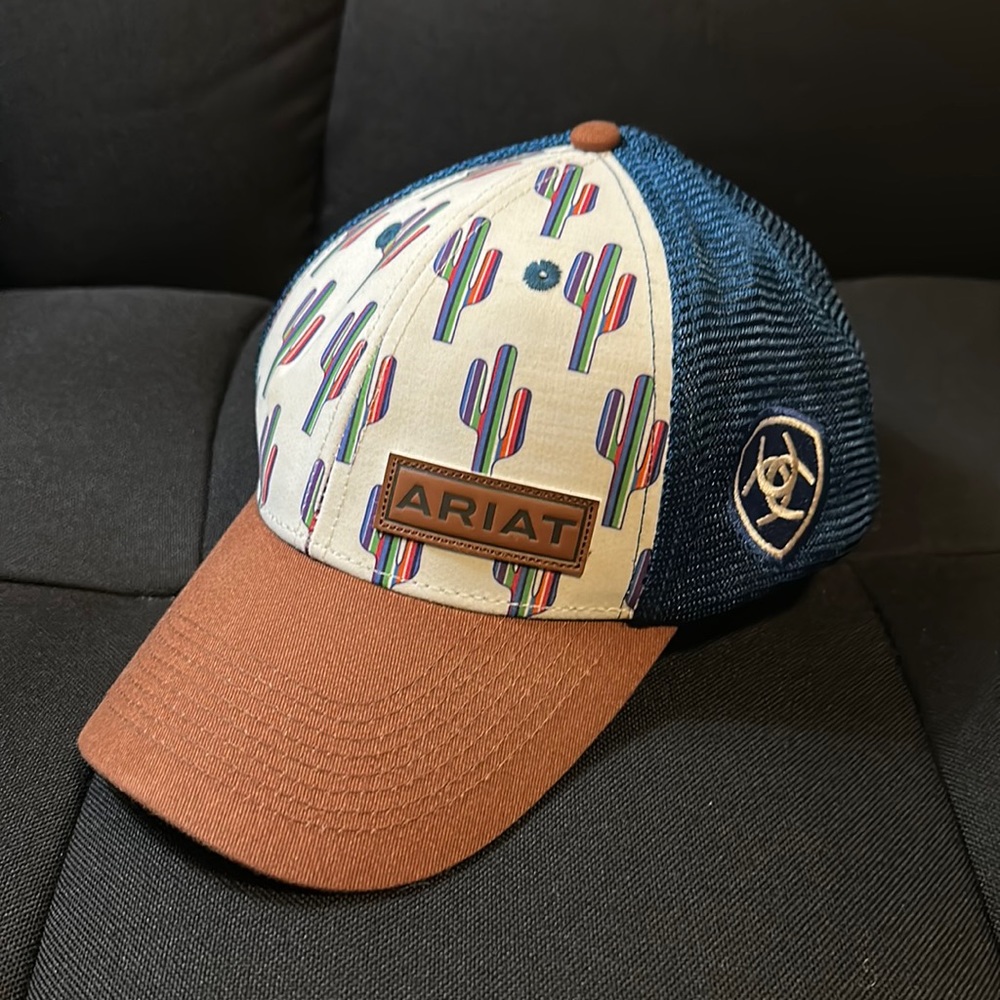 Ariat Woman’s SnapBack adjustable Hat/Cap Western Cactus Multi Colored